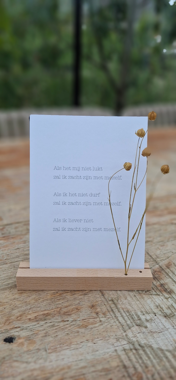 Inspiratiekaartje — zacht zijn met mezelf