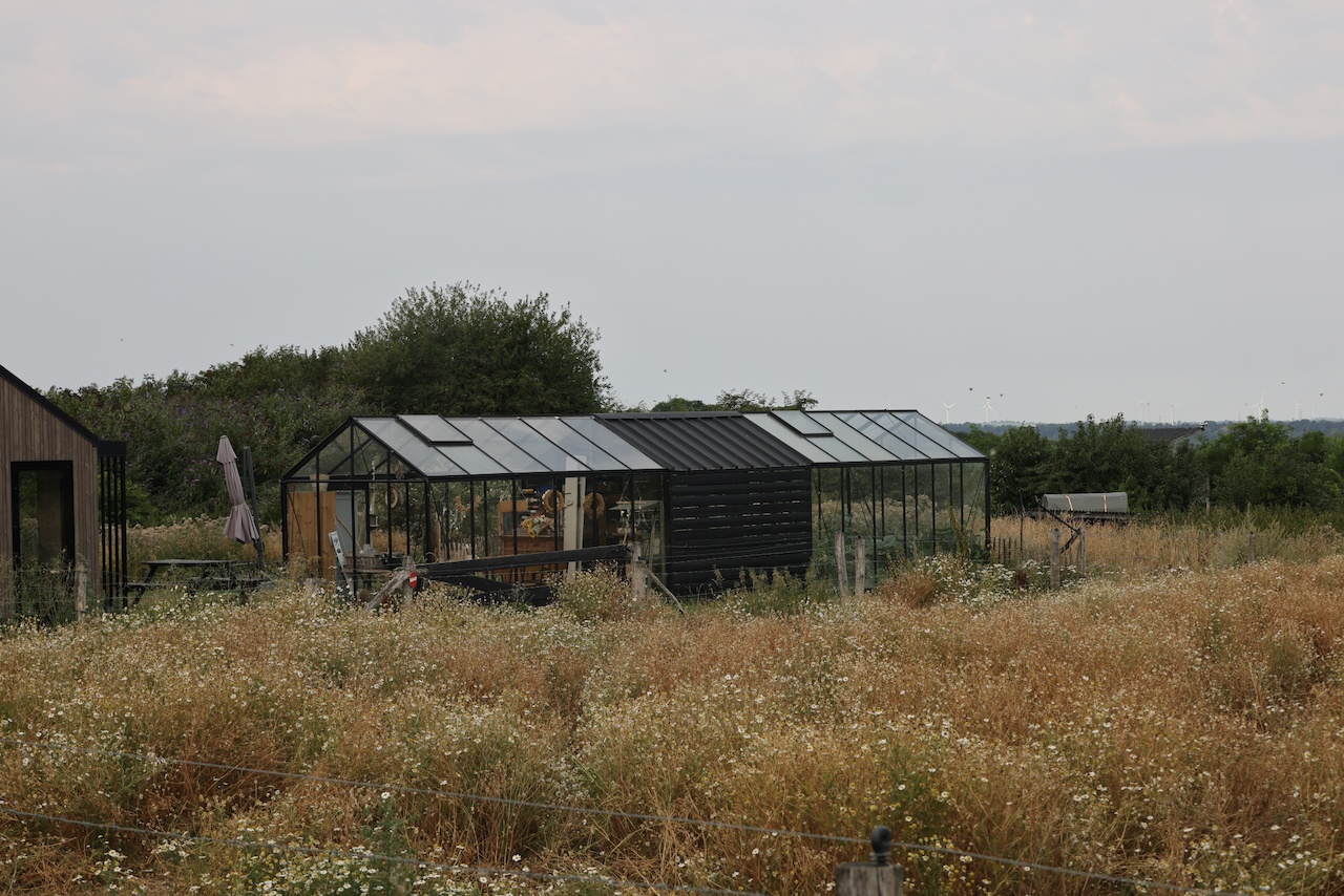 De locatie — kas in het veld bij Sint Geertruid